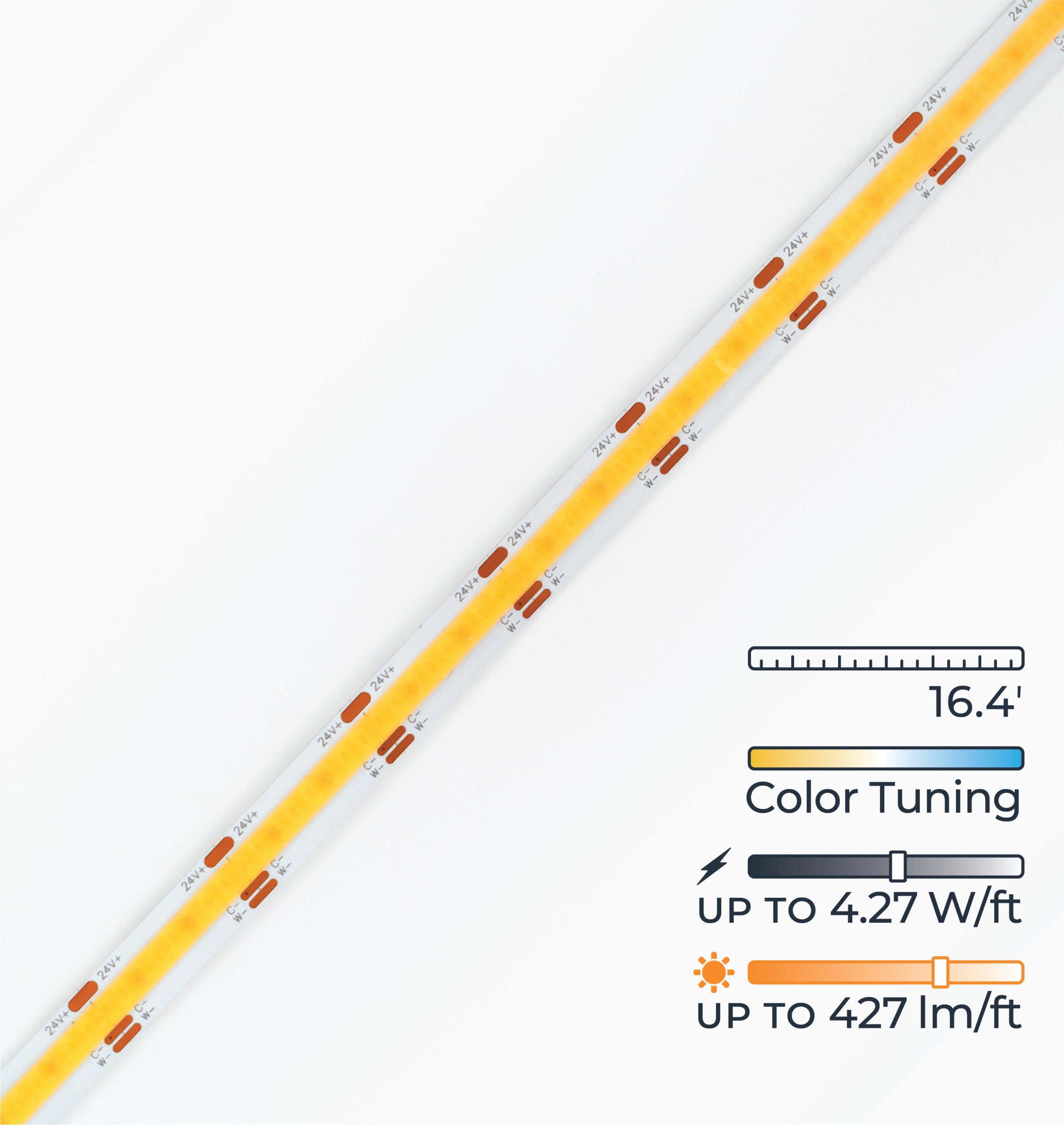 AL-SL-LN-IP20-24-CCT_Product10_d38e202c-407a-4111-a4d2-b598384edb48.png Dotless™ LED Strip Lights – Tunable White - Image 1