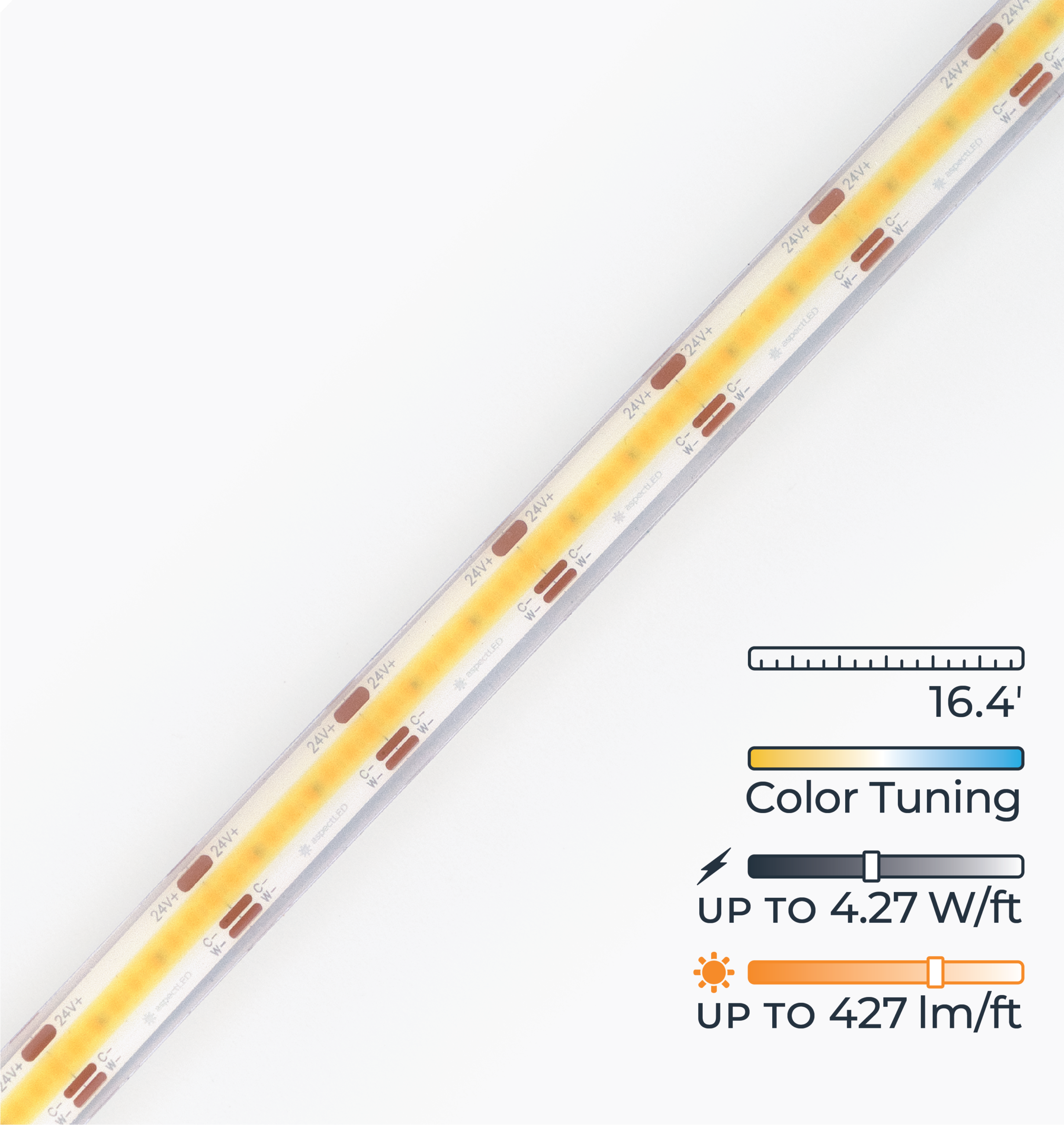 AL-SL-LN-IP68-24-CCT_Product10.png Dotless™ LED Strip Lights – Tunable White - Waterproof - Image 1