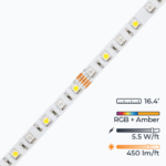 W-Series RGBA Color Changing Flexible LED Strip Light - Ultra Bright (18 LEDs/foot) - Non-Waterproof