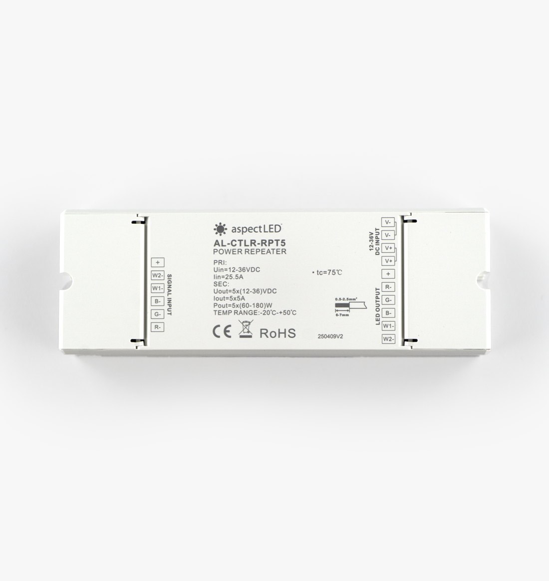al-ctlr-rpt5_product1.png RGBCCT 5 Channel PWM Booster - Signal Amplifier - Image 1