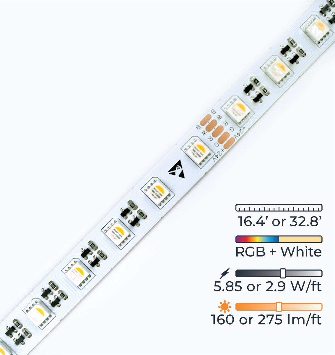 al-sl-cc-24-rgbw-ip20-60-10_product5_1.png Endless™ LED Strip Light - RGBW Color Changing - Image 1