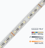 W-Series LED Strip Light - Ultra Bright - RGBW 4-in-1 Color Changing - Waterproof