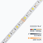 W-Series LED Strip Light - Ultra Bright - RGBW Color Changing - Waterproof