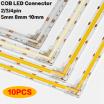 5mm 8mm 10mm L-Shaped COB LED Corner Connectors, 2/3/4Pin Seamless Splice Connectors for RGB CCT COB Light Strip, No Dark Area, 10PCS Per Pack